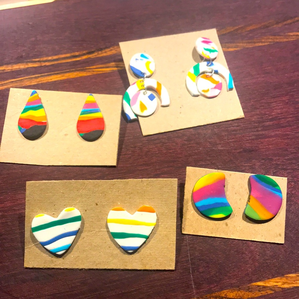Handmade clay earrings